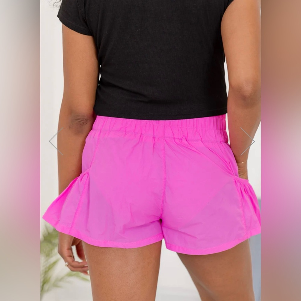 NWT Pink Lily Nylon High Waisted Running Shorts - Picture 6 of 7